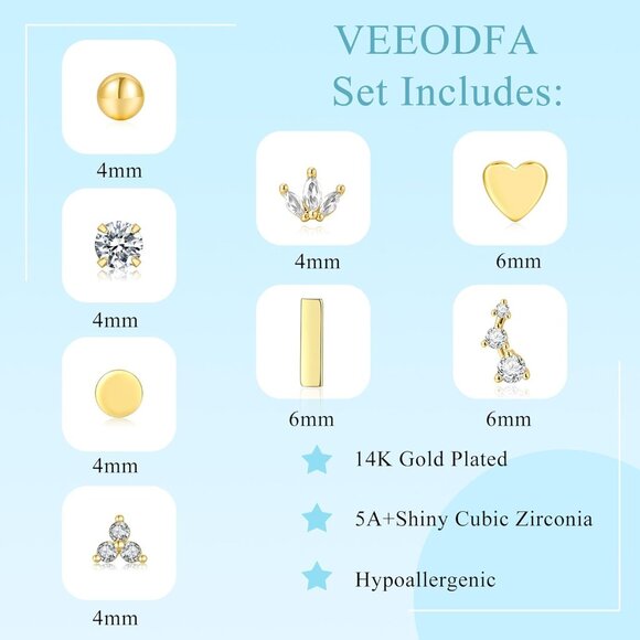 🆕 Women Gold Small Hoop Earrings Trendy Chunky Multiple Piercing Jewelry Gift - Picture 3 of 7